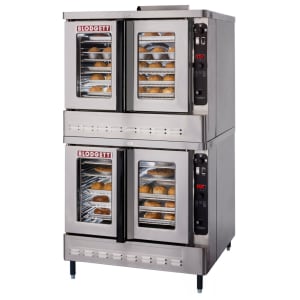 015-DFG100DOUBLENG Double Full Size Natural Gas Convection Oven - 55,000 BTU 