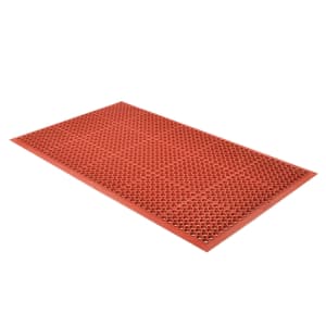 195-436932 Tek-Tough Jr Grease Resistant Floor Mat, 3' x 5', 1/2" Thick, Red