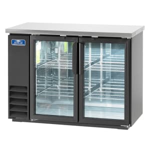 150-ABB48G 49" Bar Refrigerator - 2 Swinging Glass Doors, Black, 115v