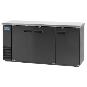 150-ABB72 73" Bar Refrigerator - 3 Swinging Solid Doors, Black, 115v