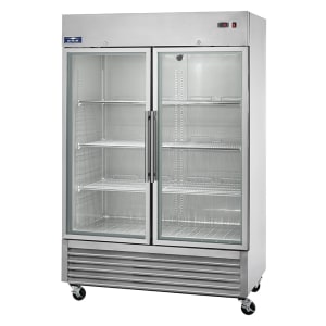 Arctic Air AGR49 54&quot; Two Section Reach In Refrigerator, (2) Left/Right Hinge Glass Doors, 115v