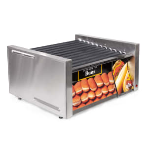 062-30SCBD 30 Hot Dog Roller Grill w/Bun Storage - Slanted Top, 120v