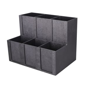 472-MCD6BT 6 Section Organizer w/ Removable Dividers, 11 3/4 x 15 x 10", Black