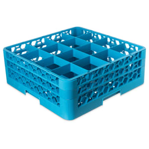 028-RG16214 OptiClean™ Glass Rack w/ (16) Compartments - (2) Extenders, Blue