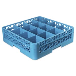 028-RG16114 OptiClean™ Glass Rack w/ (16) Compartments - (1) Extender, Blue