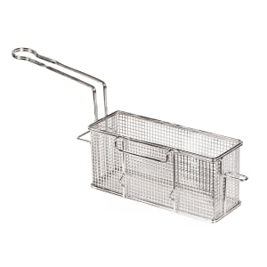 062-530TBL Fryer Basket w/ Uncoated Handle & Front Hook - Left Twin, 11 1/4" x 4" x 5"