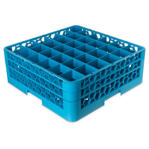028-RG36214 OptiClean™ Glass Rack w/ (36) Compartments - (2) Extenders, Blue