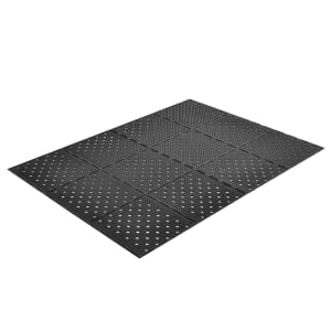 195-410940 Mult-Mat II Reversible Drainage Floor Mat, 3' x 2', 3/8" Thick, Black