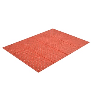 195-416230 Mult-Mat II Reversible Oil Resistant Floor Mat, 3' x 8', 3/8" Thick, Red