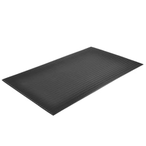 195-4454171 Comfort Rest Anti-Fatigue Floor Mat, 3' x 5', 9/16" Thick, Ribbed, Coal
