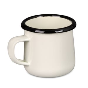 229-80008 6 oz Enamelware Mug - Porcelain, Creamy White