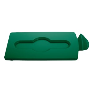 007-2007884 Hinged Lid Insert for 23 gal Slim Jim® Recycling Containers - 16 1/2" x 8", Green