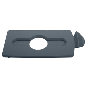 007-2007897 Hinged Lid Insert for 23 gal Slim Jim® Recycling Containers - Bottles/Cans, 16 1/2" x 8", Gray