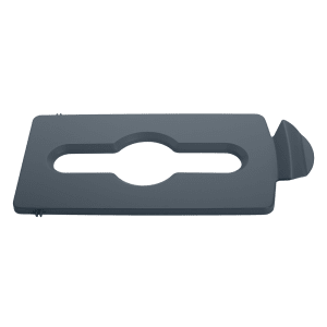 007-2007899 Hinged Lid Insert for 23 gal Slim Jim® Recycling Containers - Mixed Materials, 16 1/2" x 8", Gray