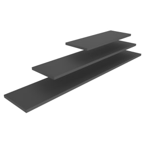175-V904610 Cubic Long Narrow Display Shelf - 39" x 7", Wood, Black