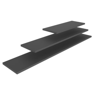 175-V904650 Cubic Short Narrow Display Shelf - 20" x 7", Wood, Black