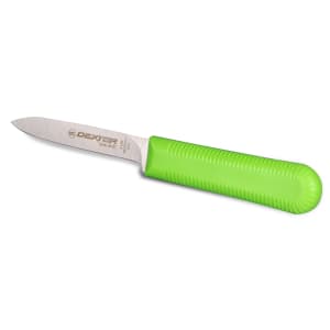 135-15303G SANI-SAFE® 3 1/4" Paring Knife Set w/ Polypropylene Green Handle, Carbon Steel