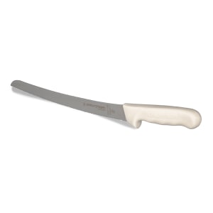 135-18173 SANI-SAFE® 10" Bread Knife w/ Polypropylene White Handle, Carbon Steel