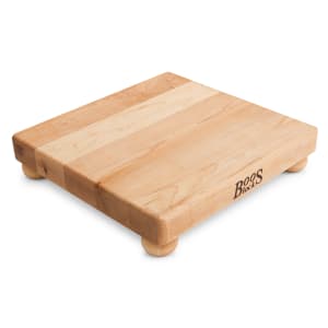 416-B12S 12" Square Cutting Board w/ Wooden Legs, Hard Rock Maple