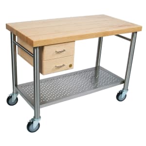 416-CUCIC04 Cucina Magnifico Cart, 24 W x 48 L x 35"H, Drawers, Stainless Shelf, Electric St...