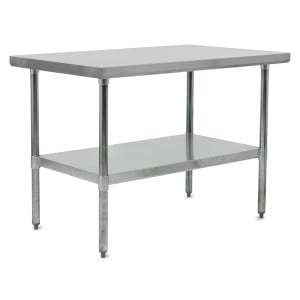 416-FBLG6018 60" 18 ga Work Table w/ Undershelf & 430 Series Stainless Flat Top
