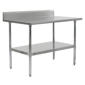 416-FBLGR54830 48" 18 ga Work Table w/ Undershelf & 430 Series Stainless Top, 5" Ba...
