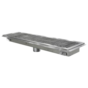 416-FTSG1224 Floor Trough w/ Mounting Flange & Removable Subway Grate, 12" x 24"