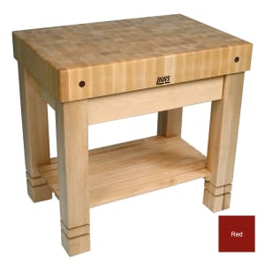 416-HMST36245RED Homestead Block w/ Slatted Lower Shelf & Utensil Drawer, Red Base