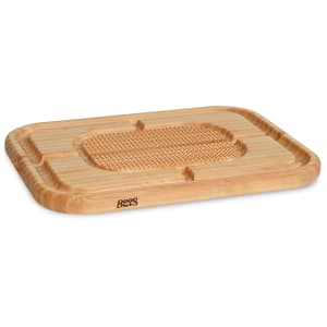 416-MN2418150SM Carving Collection Board w/ Grooves, Grips & Pan, 18x24x2 1/4", MN Maple