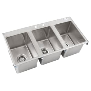 416-PBDISINK1014103 (3) Compartment Drop-in Sink - 10" x 14", Drain Included