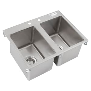416-PBDISINK1014102 (2) Compartment Drop-in Sink - 10" x 14", Drain Included