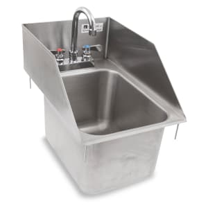 416-PBDISINK101410PS 12 1/2" 1 Compartment Sink w/ 10"L x 14"W Bowl, 10" Deep