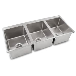 416-PBDISINK1620123 (3) Compartment Drop-in Sink - 16" x 20", Drain Included