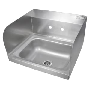 416-PBHSW1410SSLR Splash Mount Hand Sink w/ 2 Side Splash, 4" On-Center, 14 x 10 x 5" Bowl