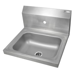416-PBHSW14101 Wall Mount Commercial Hand Sink w/ 14"L x 10"W x 5"D Bowl, Basket Drain