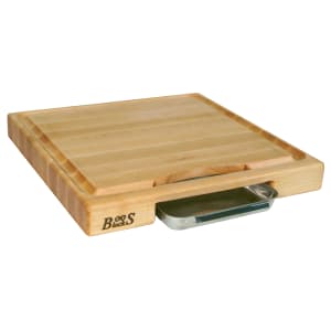 416-PM18180225P Cutting Board Gift Collection w/ Pan & Maple Edge Grain, 18x18x2 1/4"