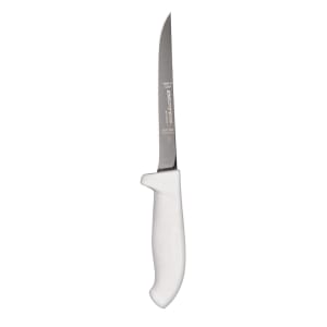 135-24033 6" Boning Knife w/ Soft White Rubber Handle, Carbon Steel