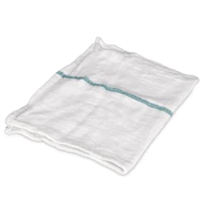 867-CHB1525GN Herringbone Towel - 15" x 25", Cotton, White w/ Green Stripe