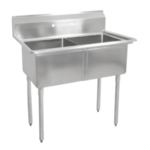 416-E2S82414 53" 2 Compartment Sink w/ 24"L x 24"W Bowl, 14" Deep