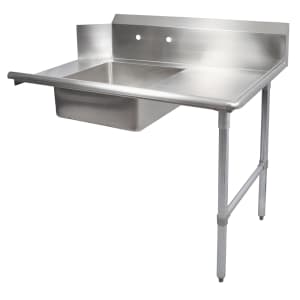 416-EDTS8S30R72 72" Soiled Dishtable w/ Galvanized Legs & 18 ga Stainless Top, R to L