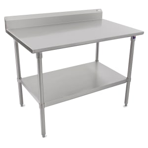 416-ST6R524108SSK 108" 16 ga Work Table w/ Undershelf & 300 Series Stainless Top, 5" Backsplash