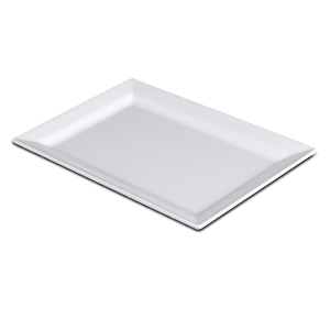 701-D7511RCW Rectangular Melamine Dinner Plate - 11" x 7 1/2", White