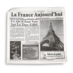 284-4T3050 7" Square Basket Liner Paper Bags - French Newsprint, White