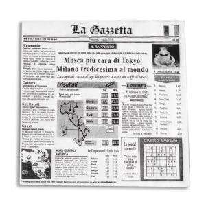 284-4TI1808 12" Square Basket Liner Paper - Italian Newsprint, White