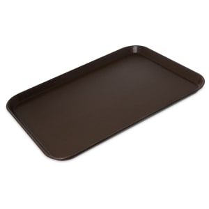 028-2216GR2Q076 Rectangular Griptite™ 2 Serving Tray - 22" x 16", Fiberglass, Brown