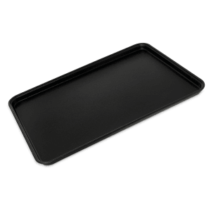 Non-Slip Silicone Surface Tray, Stackable Bar & Serving Tray, Large  Rectangle, Brushed Stainless and Black