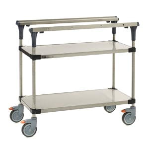 001-MS1824FSFS 2 Level Mobile PrepMate® MultiStation w/ Solid Shelving - 26"L x 19 2/5"W x 39 1/8"H