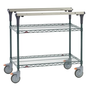 001-MS1830NKNK 2 Level Mobile PrepMate® MultiStation w/ Wire Shelving - 32"L x 19 2/5"W x 39 1/8"H