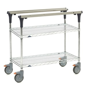 001-MS1836BRBR 2 Level Mobile PrepMate® MultiStation w/ Wire Shelving - 38"L x 19 2/5"W x 39 1/8"H