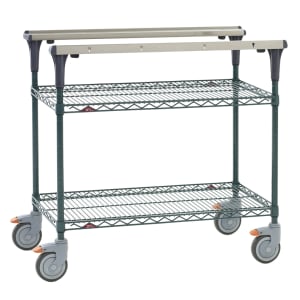 001-MS1836NKNK 2 Level Mobile PrepMate® MultiStation w/ Wire Shelving - 38"L x 19 2/5"W x 39 1/8"H